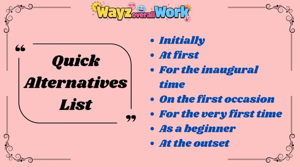 Quick Alternatives List