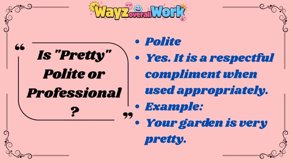 Is "Pretty" Polite or Professional?