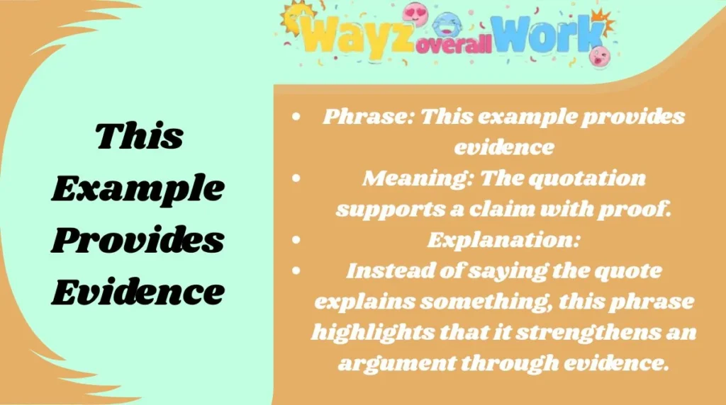 This Example Provides Evidence