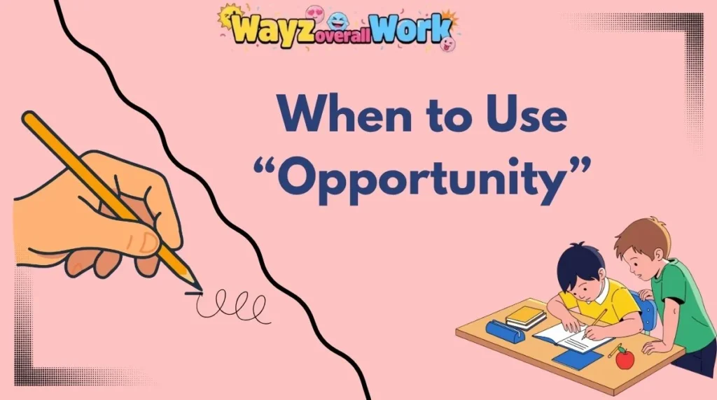 When to Use “Opportunity”